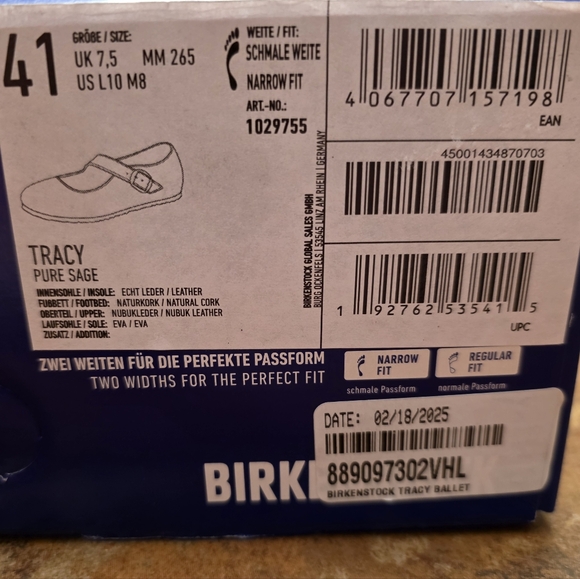 Birkenstock Tracy Sage Green Leather Mary Jane Size 10 Narrow - Picture 11 of 15